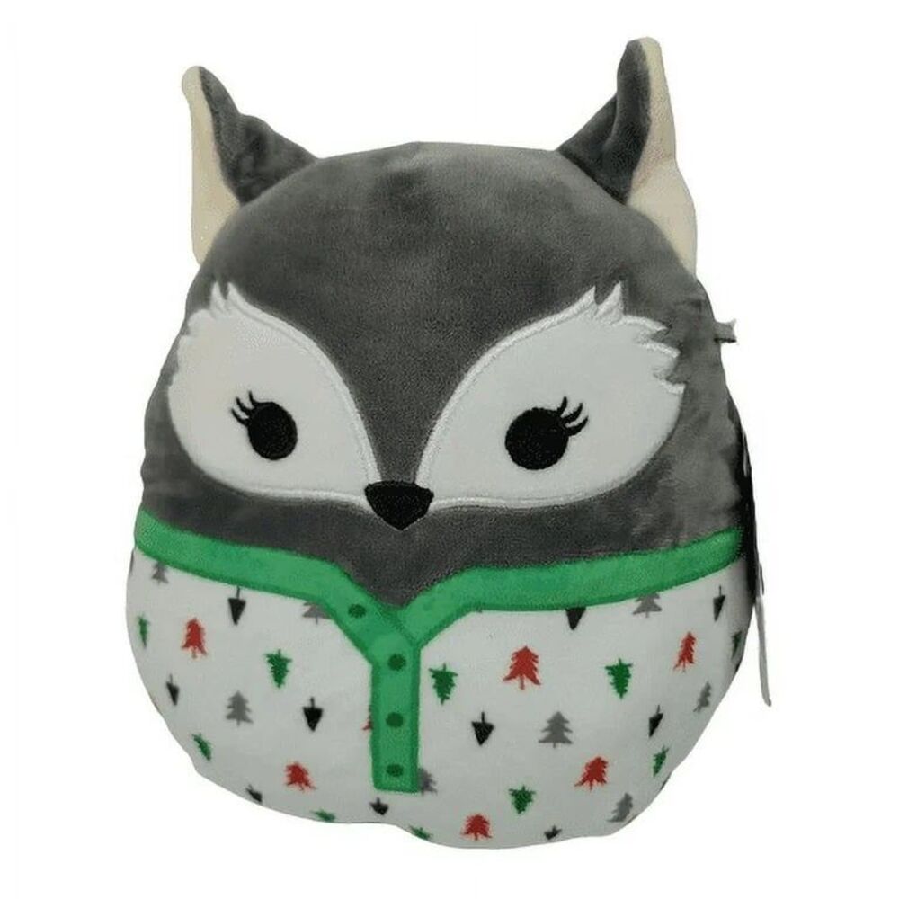 Squishmallow 8" Floxie Gray Fox in Christmas Pajamas Soft Plush